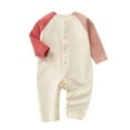 thumbnail image 1 of Kaemgyyd Baby Girl Boys Clothes Cotton Button down Pajamas Romper Long Sleeve One-Piece Jumpsuit Infant Fall Sleepwear Outfits, 1 of 3