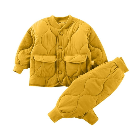 Kaemgyyd Baby Girl Boys Clothes Newborn Infant Winter Warm Outfits Thickened Button down Coat with Pants 2 Piece Clothes for Toddler