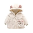thumbnail image 1 of Kaemgyyd Baby Girls Fleece Coat Winter Cute Sherpa Lined Hooded Jackets Casual Soft Zipper up Tops Warm Fall Outwear, 1 of 7