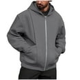 thumbnail image 1 of Kaemgyyd Big and Tall Men Hoodies Casual Solid Color Zipper Coat Fall Windproof Long Sleeve Sweatshirt Sports Hooded Jacket, 1 of 5