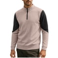 thumbnail image 1 of Kaemgyyd Big and Tall Mens Quarter Zip Sweatshirt Lightweight Long Sleeve Fleece Pullover Loose Mock Neck Golf Shirt, 1 of 7