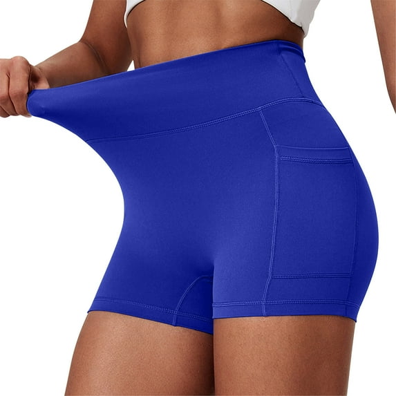 Kaemgyyd Biker Shorts Women with Pockets Breathable High Waist Athletic Shorts Seamless Slimming Workout Running Yoga Shorts
