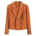 thumbnail image 1 of Kaemgyyd Blazers for Women Business Casual Lapel Collar Double Breasted Suit Jacket Long Sleeve Work Office Formal Blazer, 1 of 7