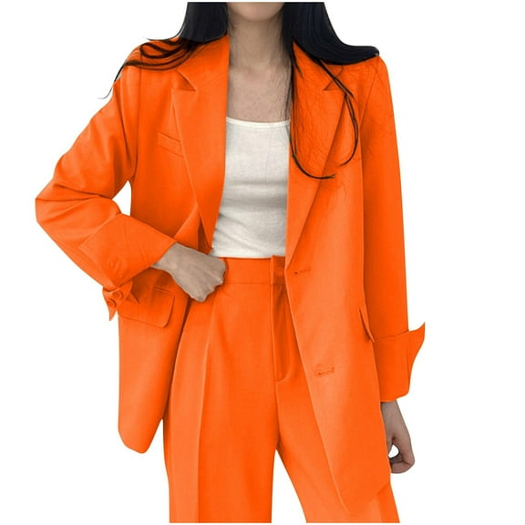Kaemgyyd Blazers for Women Casual Solid Color Long Sleeve Business Suit Jackets Button Work Office Outwear with Pockets