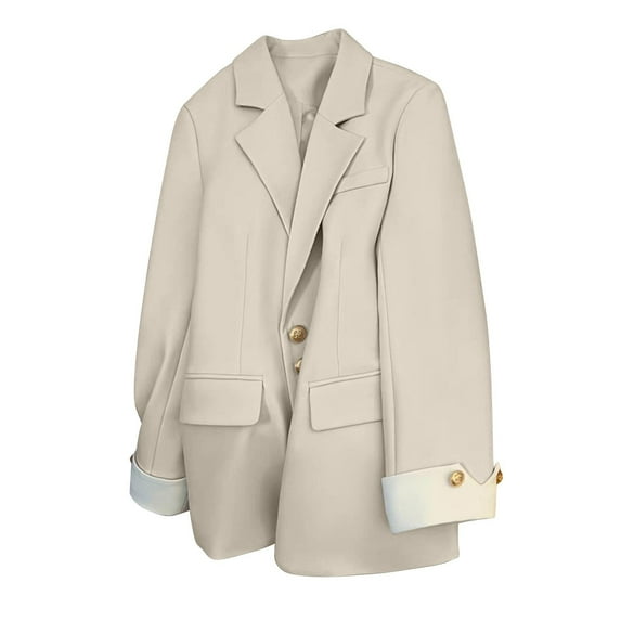 Kaemgyyd Blazers for Women Trendy Business Casual Jackets Plus Size Long Sleeve Button down Cardigan Spring Fashion Work Suit