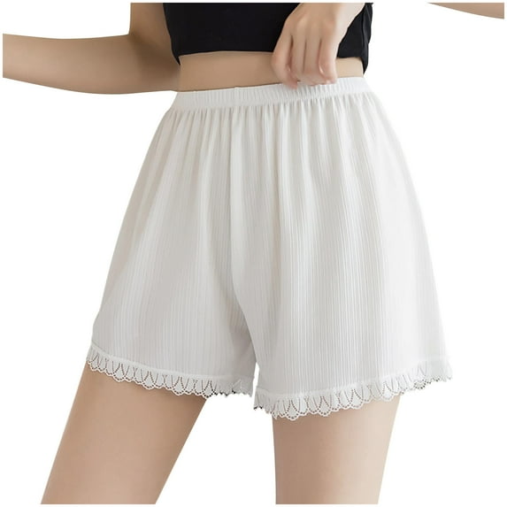 Kaemgyyd Bloomers for Women Cute Shorts for Under Dresses Lace Trim Loose Wide Leg Underwear Half Shorts