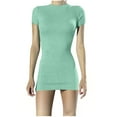 thumbnail image 1 of Kaemgyyd Bodycon Dresses for Women Fashion Short Sleeve Mock Neck T Shirt Dress Plus Size Basic Ribbed Slim Mini Dress, 1 of 5