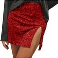 thumbnail image 1 of Kaemgyyd Bodycon Mini Skirts for Women Sparkle Glitter High Waist Split Hem Pencil Skirts Fashion Sequin Slim Stretchy Party Skirt, 1 of 6