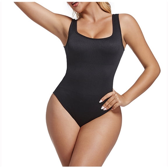 Kaemgyyd Bodysuit for Women Shapewear Seamless Tops One-Piece Solid Color Suits Stretchy Slim Activewear