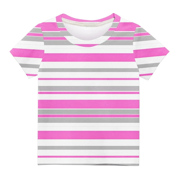 Kaemgyyd Boys Girls Striped T-Shirt Casual Loose Short Sleeve Crewneck Tee Children Toddler Summer Tops for 3-12 Years