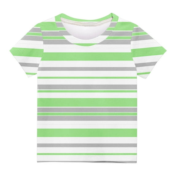 Kaemgyyd Boys Girls Striped T-Shirt Casual Loose Short Sleeve Crewneck Tee Children Toddler Summer Tops for 3-12 Years