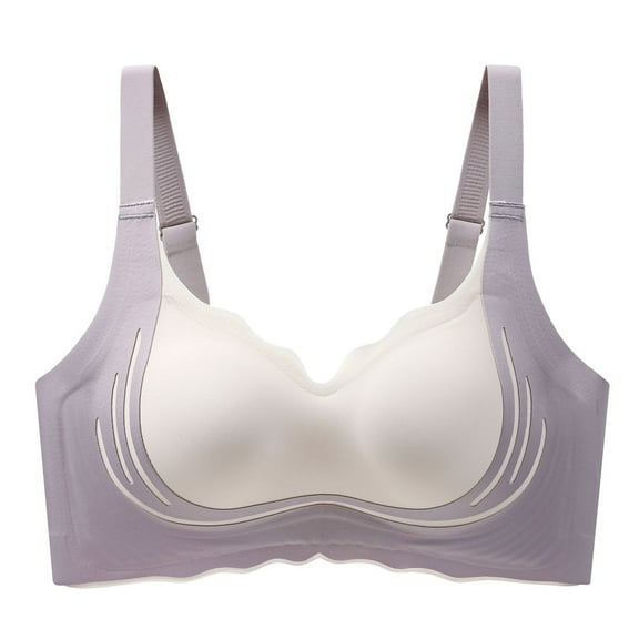Kaemgyyd Bras for Women No Underwire Fashion Color Block Full Coverage Everyday Bras Comfort Lightly Push up T Shirt Bras