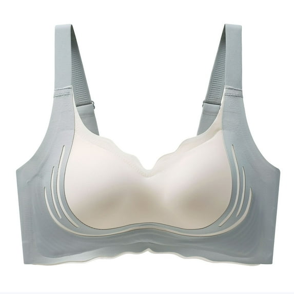 Kaemgyyd Bras for Women No Underwire Fashion Color Block Full Coverage Everyday Bras Comfort Lightly Push up T Shirt Bras