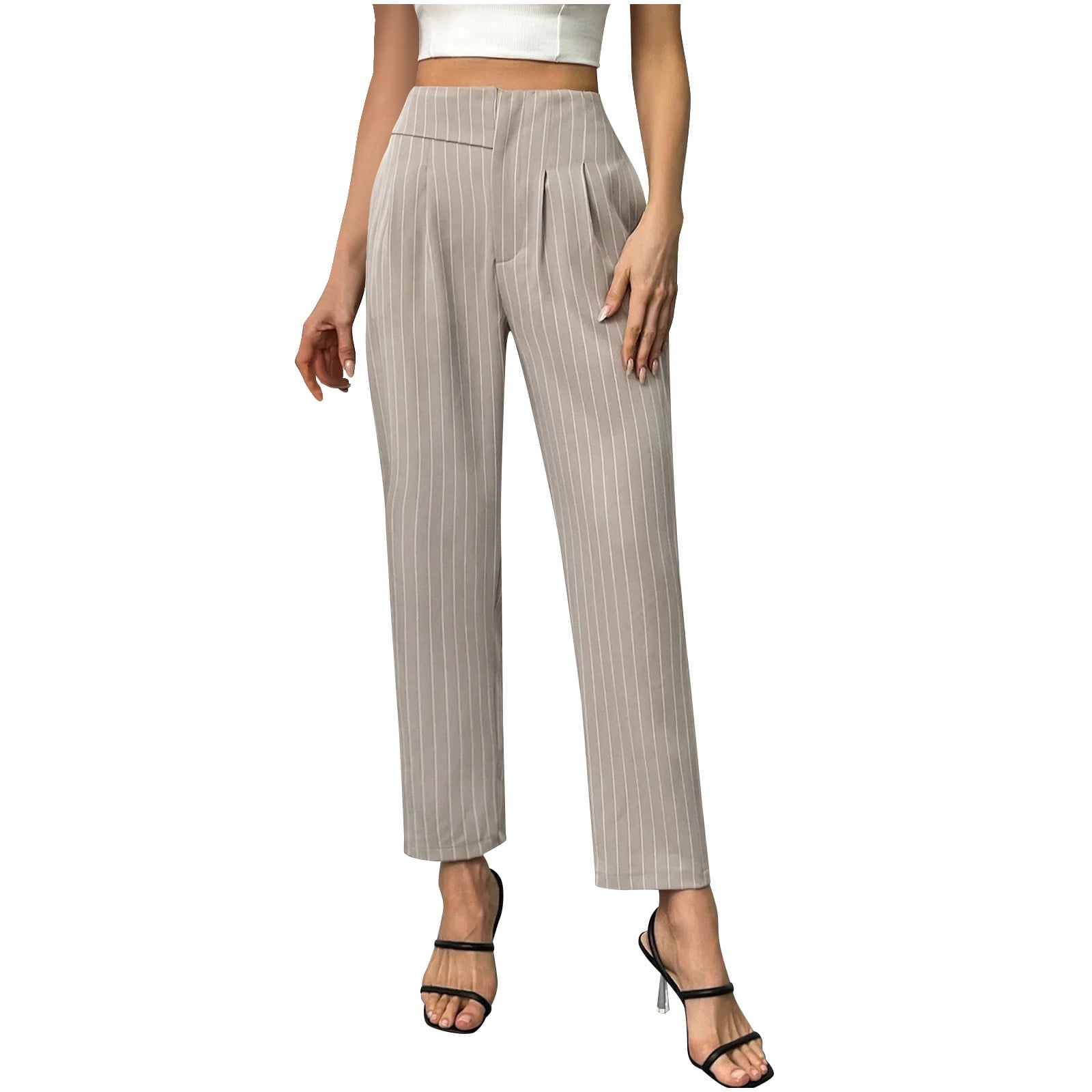 Women's Stretchy Dress Pants For Work - Straight Leg Office Slacks That Feel Like Leggings