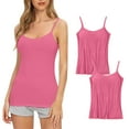thumbnail image 1 of Kaemgyyd Camisoles Top for Women Spaghetti Strap Tank Tops with Build in Bra Basic Layer Camis 2 Pack, 1 of 3
