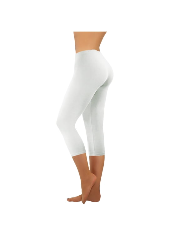 Capri Leggings for Women Summer Clothes Casual Yoga Workout Cropped Trousers Mid Waisted Stretchy Tights