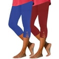 thumbnail image 1 of Kaemgyyd Capri Leggings for Women Elastic High Waist Lightweight Yoga Capris Ribbed Stretch Cropped Pants Workout Trousers 2pc, 1 of 6