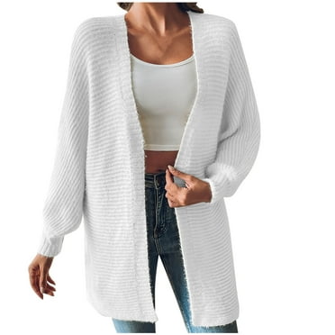 Kaemgyyd Cardigan Sweaters for Women Casual Loose Solid Open Front Long Sleeve Coat Soft Lightweight Knit Outerwear