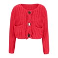 thumbnail image 1 of Kaemgyyd Cardigan Sweaters for Women Fall Crochet Knit Button down Crop Tops Casual Solid Color Long Sleeve Soft Coat, 1 of 5