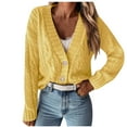 thumbnail image 1 of Kaemgyyd Cardigan Sweaters for Women Fall Fashion Button down Trendy Sweater Tops Cute V Neck Long Sleeve Cable Knit Winter Coat, 1 of 5