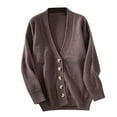 thumbnail image 1 of Kaemgyyd Cardigan Sweaters for Women Soft Comfy Long Sleeve Button down Coat Deep V Neck Knit Trendy Outwear, 1 of 5