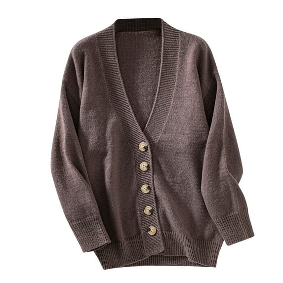 Kaemgyyd Cardigan Sweaters for Women Soft Comfy Long Sleeve Button down Coat Deep V Neck Knit Trendy Outwear