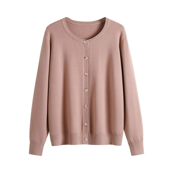 Kaemgyyd Cardigan for Women Button down Long Sleeve Knit Classic Tops Solid Basic Soft Outfit Casual Lightweight Sweaters