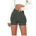 thumbnail image 1 of Kaemgyyd Cargo Shorts for Women Lightweight Button High Waisted Slim Fit Hiking Shorts Casual Fashion Streetwear with Pockets, 1 of 5