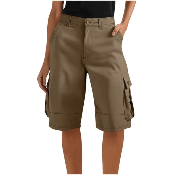 Kaemgyyd Cargo Shorts for Women Lightweight Wide Leg High Waist Long Shorts for Outdoor Hiking Summer Casual Bermuda Shorts S-4XL