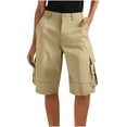 thumbnail image 1 of Kaemgyyd Cargo Shorts for Women Lightweight Wide Leg High Waist Long Shorts for Outdoor Hiking Summer Casual Bermuda Shorts S-4XL, 1 of 7
