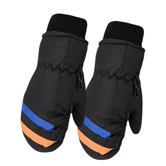 Kaemgyyd Child Ski Mittens Fleece Lined Windproof Waterproof Snow Mittens Toddler Fashion Warm Winter Zipper Mittens 2-5 Years