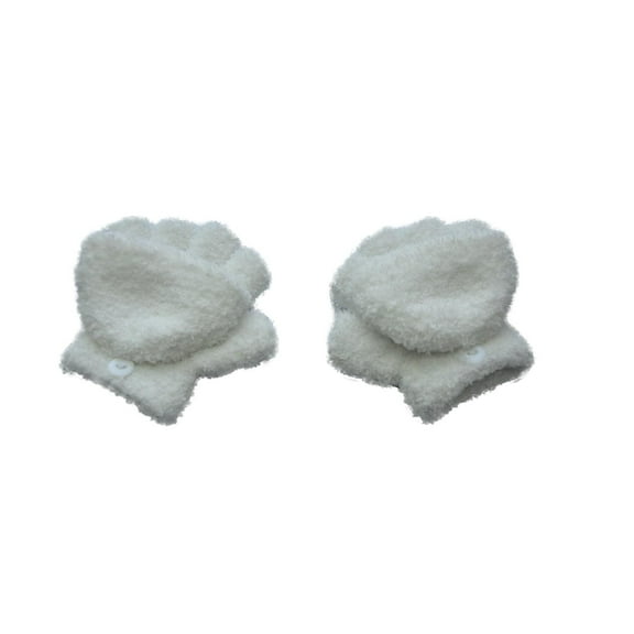Kaemgyyd Children Fingerless Gloves Fuzzy Sherpa Lined Gloves Winter Warm Half Finger Gloves for Toddler Boy Girl 5-11 Year
