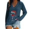 thumbnail image 1 of Kaemgyyd Christmas Shirts for Women Christmas Cute Print Long Sleeve V Neck Tops Casual Loose Pajama Tee Comfy Fall Clothing, 1 of 5