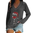 thumbnail image 1 of Kaemgyyd Christmas Shirts for Women Christmas Cute Print Long Sleeve V Neck Tops Casual Loose Pajama Tee Comfy Fall Clothing, 1 of 5