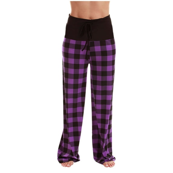 Kaemgyyd Comfy Pajama Pants for Women Casual Drawstring Printing Palazzo Lounge Trousers Stretch High Waist Wide Leg Bottoms