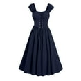 thumbnail image 1 of Kaemgyyd Corset Dress for Women Renaissance Vintage Short Sleeve Midi Dress Cute A-Line Flowy Summer Dresses for Party, 1 of 5