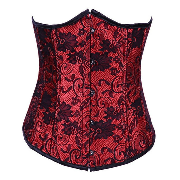 Kaemgyyd Corset Top for Women Vintage Renaissance Lace Print Corset Built-In Bra Strapless Overbust Shapewear Clubwear