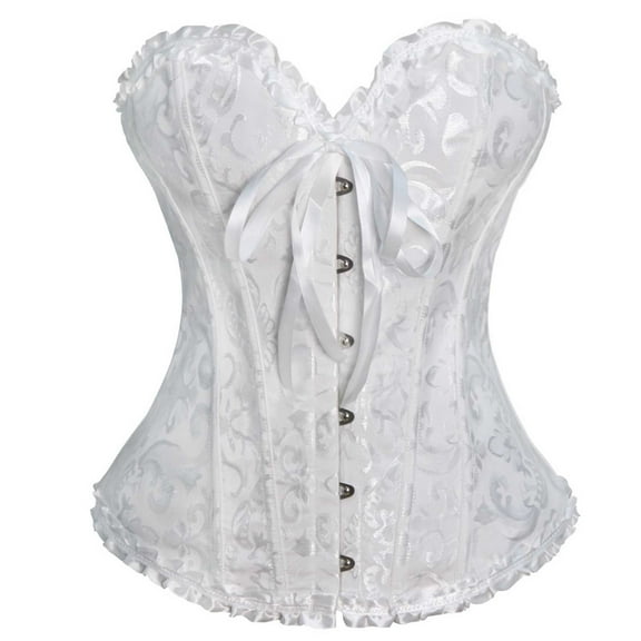 Kaemgyyd Corset Tops for Women Plus Size Lace up Bodyshaper Top Vintage Renaissance Strapless Overbust Corset Going out Clothing