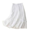 thumbnail image 1 of Kaemgyyd Cotton Linen Skirts for Women Fall Casual Elastic High Waisted Flowy a Line Skirt Tiered Layered Soft Beach Skirt, 1 of 3