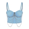 thumbnail image 1 of Kaemgyyd Crop Tops for Women Glitter Spaghetti Strap Camisoles Corset Breathable Body Shaper Going out Clothes Club Party Bra, 1 of 7