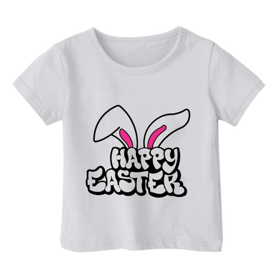 Kaemgyyd Easter Shirts for Boys Girls Toddler Children Cute Graphic Cotton Tees Baby Infant Breathable Outfit Tops 1-14 T