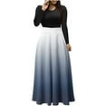 thumbnail image 1 of Kaemgyyd Fall Dresses for Women 2024 Casual Long Sleeve Loose Maxi Dresses Fashion Gradatio Crewneck Pleated Flowy Dresses, 1 of 5