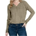 thumbnail image 1 of Kaemgyyd Fall Long Sleeve Shirts for Women Fashion Button Plus Size Blouses Dressy Casual V Neck Solid Color Tops T Shirts, 1 of 7