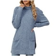 thumbnail image 1 of Kaemgyyd Fall Sweaters for Women Long Sleeve Tunic Tops Turtle Neck Solid Color Lightweight Pullover Plus Size Outfit with Pocket, 1 of 5