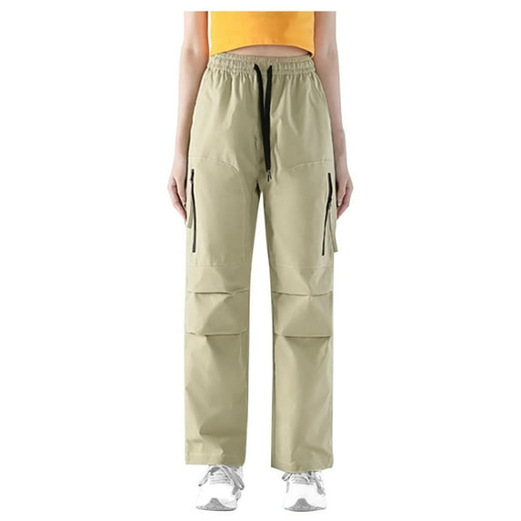 Kaemgyyd Fall Womens Cargo Pants with Pockets Lightweight Solid Color Work Pants for Hiking Travel Outdoor All Season