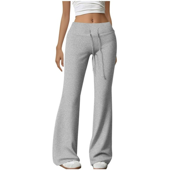 Kaemgyyd Flare Sweatpants for Women Elastic High Waisted Drawstring Bell Bottom Leggings Casual Bootcut Yoga Pants