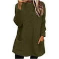 thumbnail image 1 of Kaemgyyd Fleece Sweatshirt for Women Casual Long Sleeves Fuzzy Tops Basic Loose Mock Neck Lightweight Tunic Pullover with Pocket, 1 of 4