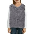 thumbnail image 1 of Kaemgyyd Fleece Vest Jacket for Toddler Girls Fashion Warm Sleeveless Pullover Sherpa Plush V Neck Coat 4-14 Years, 1 of 1