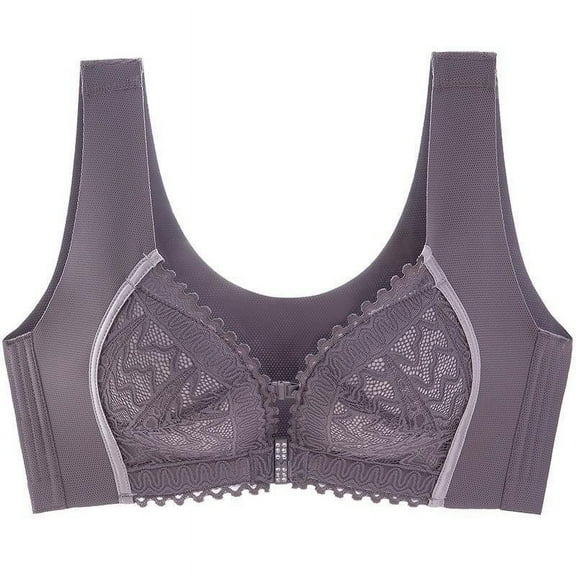 Kaemgyyd Front Closure Sport Bra for Women Comfortable Padded No Underwire Lift up Bra Fashion Lace Supportive Yoga Running Bra