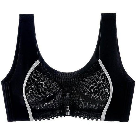 Kaemgyyd Front Closure Sport Bra for Women Comfortable Padded No Underwire Lift up Bra Fashion Lace Supportive Yoga Running Bra
